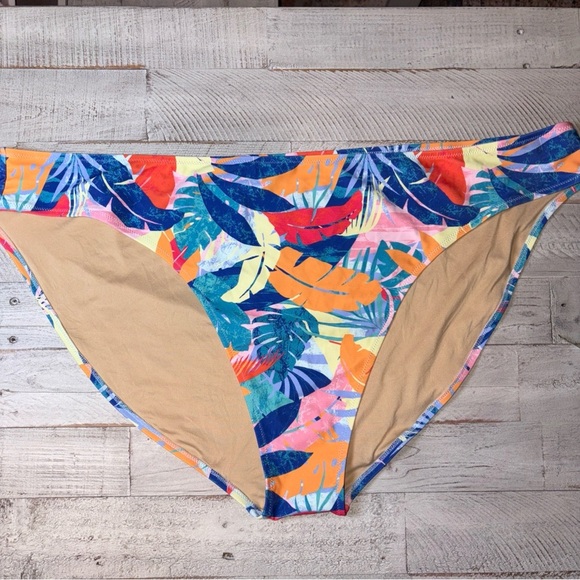 Floral Bikini Bottom Blue Red Yellow Pink Old Navy Woman's Size 4X - Picture 1 of 15